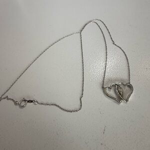 Interlocking Heart Pendant Necklace - 10k